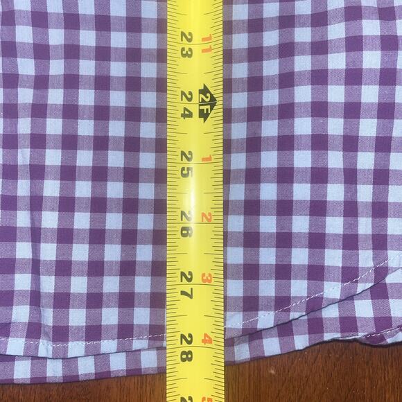 Vineyard Vines Slim Fit Tucker Button Down Mens Medium Purple Blue Check Whale - Picture 5 of 5